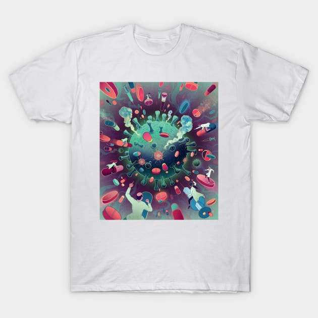 Virus Wars T-Shirt by Antoine Doré